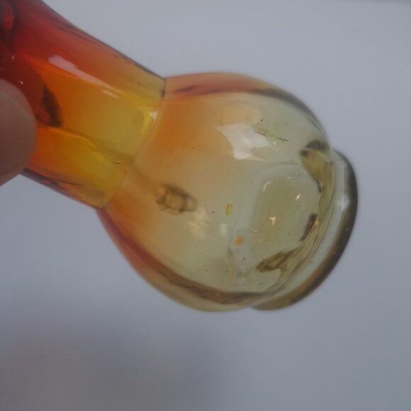 Rainbow Hand Blown Amberina Color Mini Glass Pitcher - Picture 13 of 16